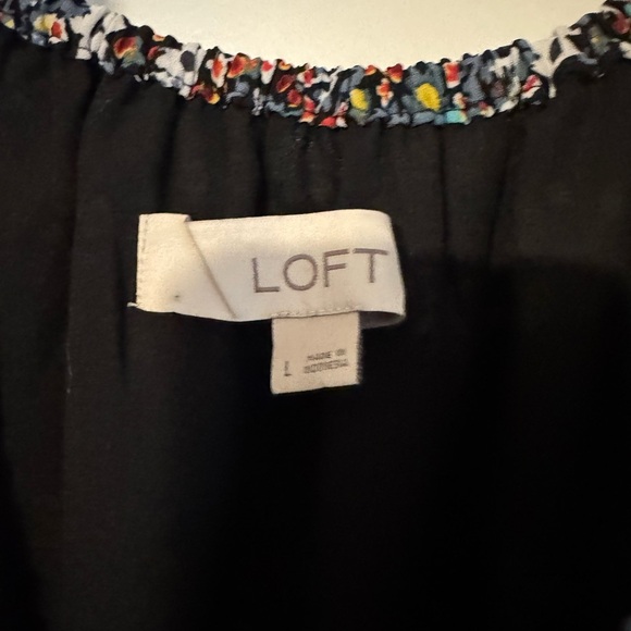 LOFT Black Floral Midi Dress - Picture 3 of 4